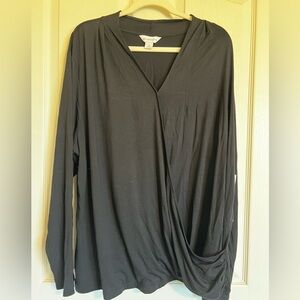 Liz Claiborne Black Drape Blouse